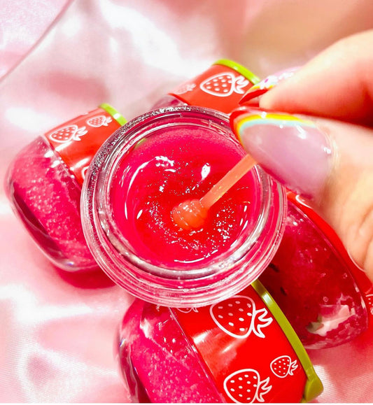 Strawberry lip scrub